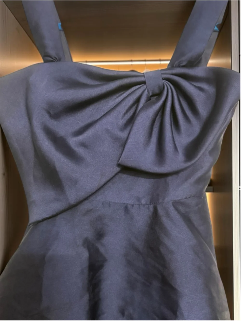 Rare Editions Girls Size 7 Navy Satin Bow Party Top Tunic Tulle Ruffle Y2K